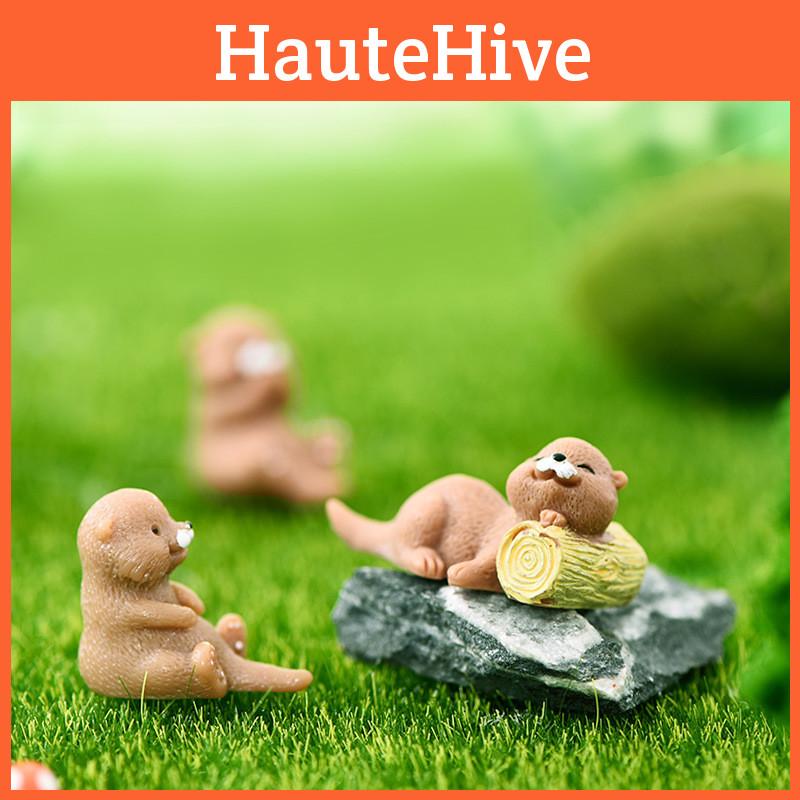 Cute Resin Otter Keychain Artistic Cartoon Miniature Ornament Diy Accessory