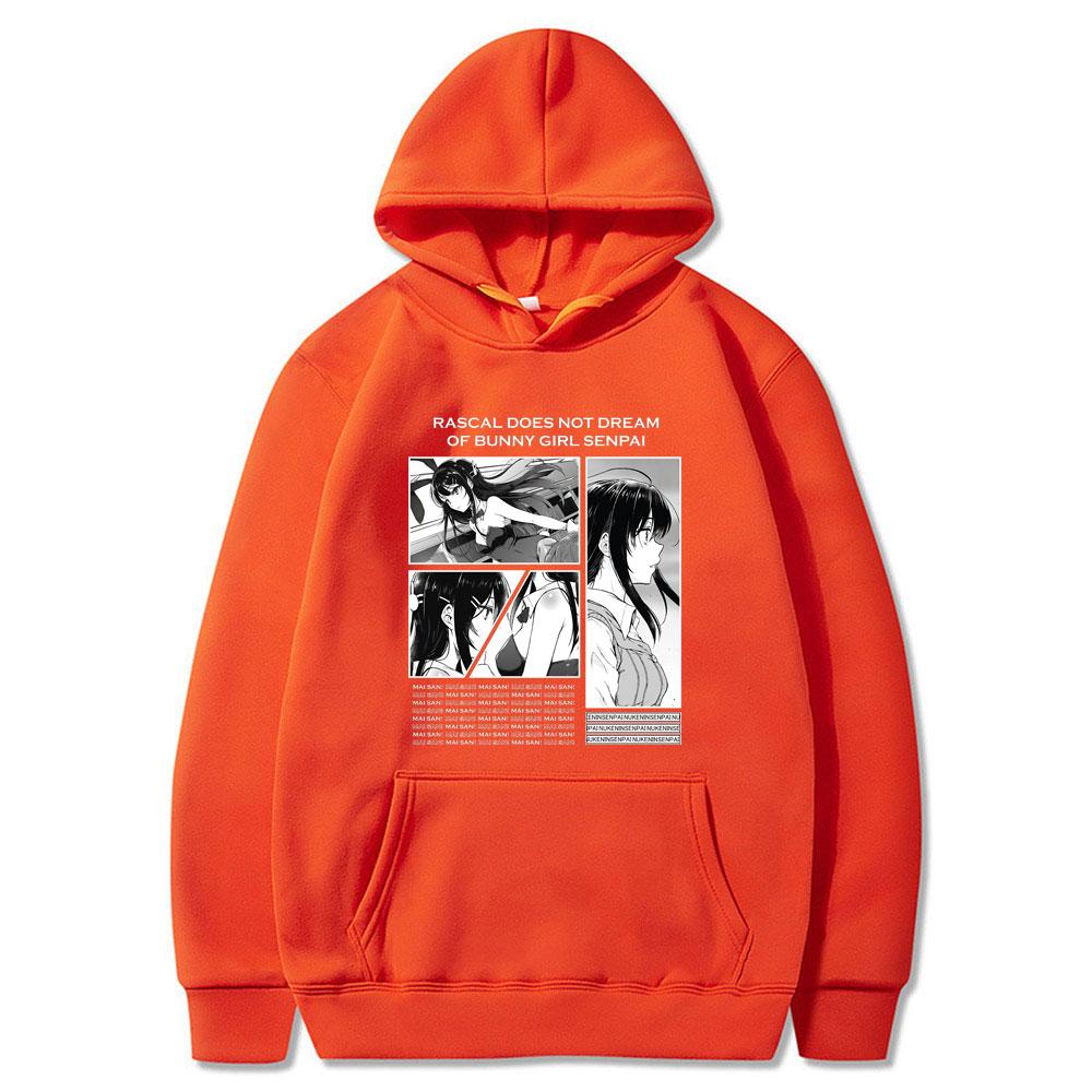 

Новые японские популярные толстовки с капюшоном в стиле аниме Mai Sakurajima Rascal Does Not Dream of Bunny Girl Senpai, классические толстовки унисекс, спортивный костюм большого размера 4XL