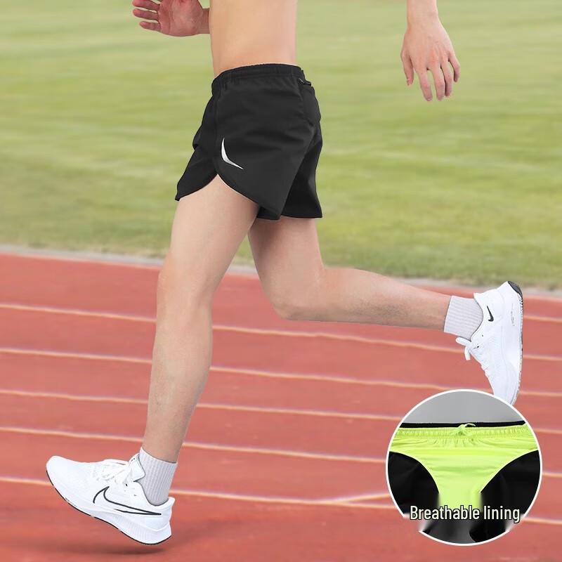 WEZHO Men s Ice Silk Running Shorts with Liner
