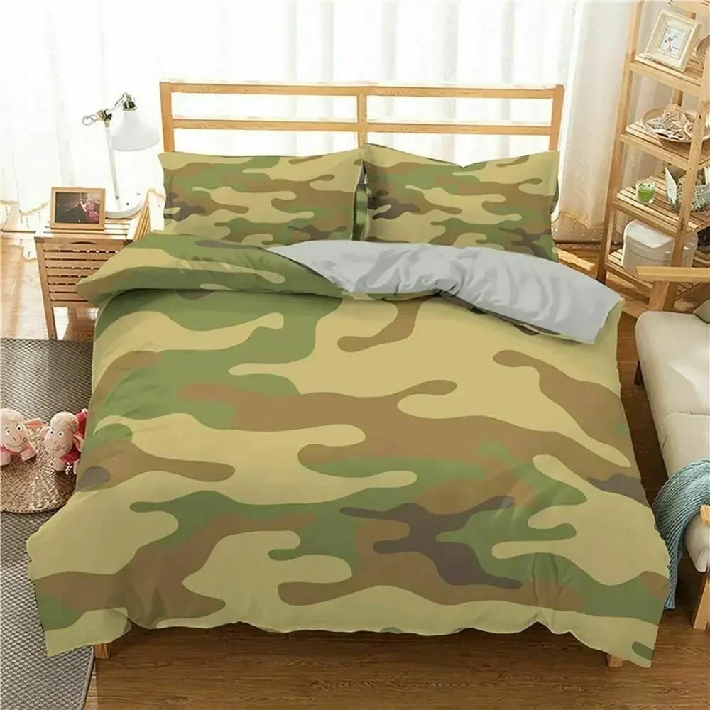 Camouflage Concept Concealment Artifice Hide Force Uniform Comfortable Duvet Quilt Cover Pillowcase Bedding Set  Home Textile