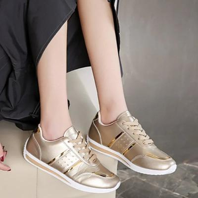 2024 Femmes Baskets Plateforme Chaussures En Cuir Patchwork Chaussures De Sport Décontractées Dames En Plein Air Course Chaussures Vulcanisées