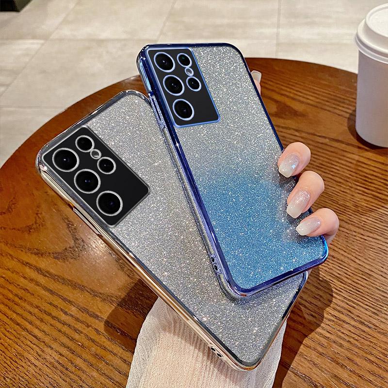 Glitter Clear Soft Phone Case For Samsung Galaxy S25 S24 S23 S22 S21 S20 FE Ultra S10 S9 S8 Plus A06 A16 A36 A55 A03 Core Cover