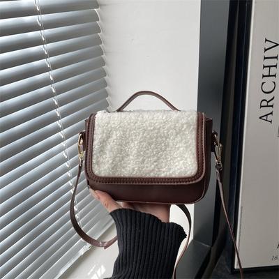 Nische Retro Lammwolle kleine quadratische Tasche Damen Neu High-End Mode Vielseitige Schulter Umhängetasche