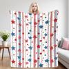 Patriotic Star Stripe Winter And Summer French Plush Blanket Soft And Fluffy Comfortable Wool Blanket Sofa Ideal Gift