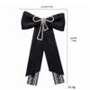 Crystal Pearls Ribbon Bowknot Brooch Pin Bowtie for Women Shirt Jabot Collar Pre Tied Necktie Clip Clothing Accessories