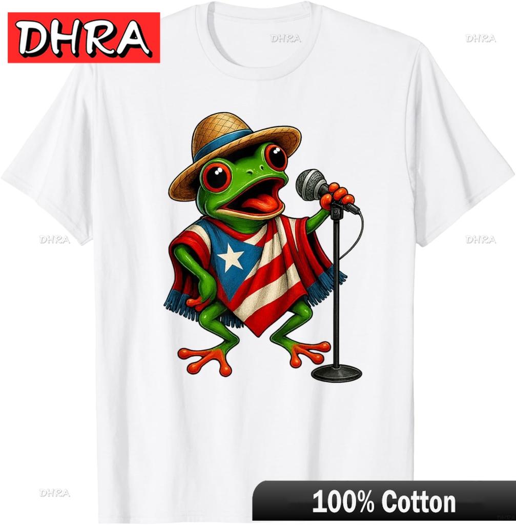 Rican Sapo Concho Coqui Frog Funny Puerto Rico Flag Hispanic TShirt Minimalist Modern Funny Tshirts Tops Hombre Singapore