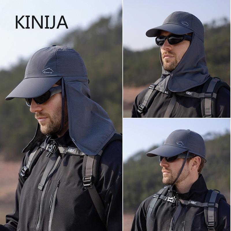 Quick-Dry Sun Hat for Men Women Detachable Shawl Neck Protection Adult Baseball Cap Outdoor Spring Summer Hat