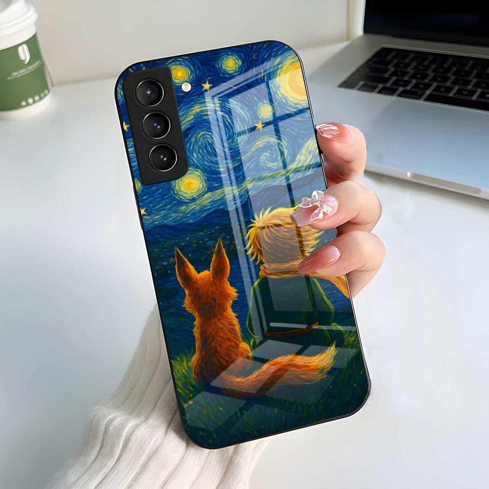 Little P-Prince And A F-fox Phone Case For Samsung A56 A36 A26 A16 A15 A25 A35 A55 A14 A34 A24 A54 Glass Case