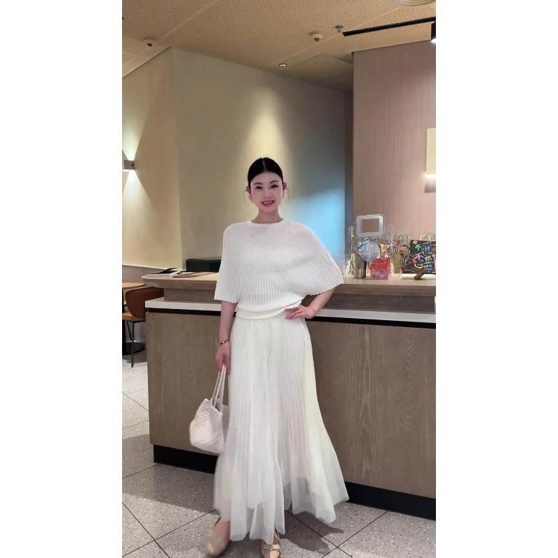 Fashion Black O-Neck Knitted Sweater Women Pullovers Summer Short Sleeve Knit Sweater Pullover Women Sueters