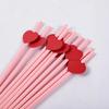 20Pcs Degradable Heart Paper Straws Pink/yellow Disposable Drinking Straw  Chinese Valentine's Day