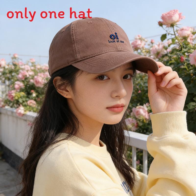 Cotton Baseball Cap With Embroidered Letters For Casual Sun Protection And Sunshade