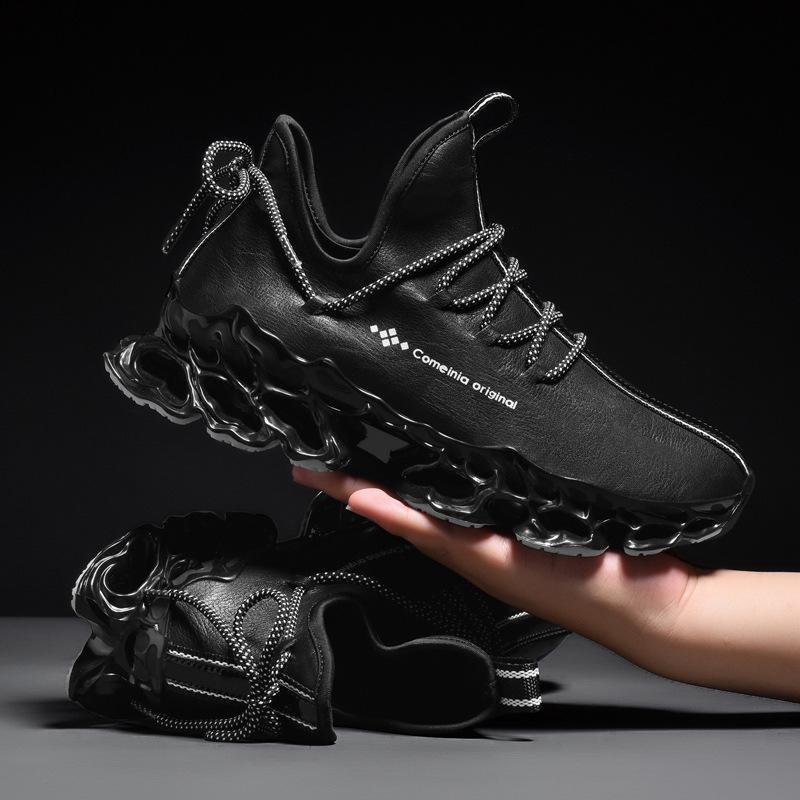 Dad shoes large size autumn blade casual sports shoes men's microfiber leather travel hiking platform shoes