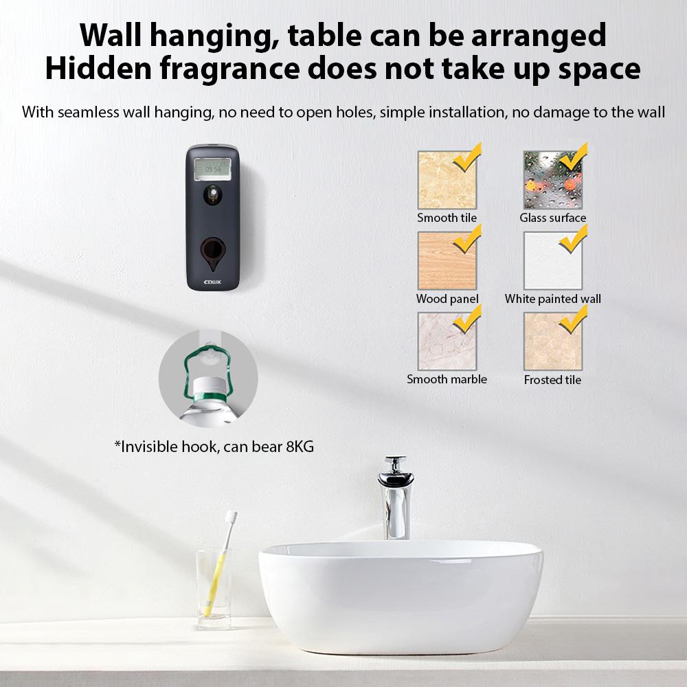 300ml Automatic Freshener Di enser Wall Mount/Standing for Bathroom Hotel Commercial Pl Low-noise LCD Fragrance Di enser Dual Po