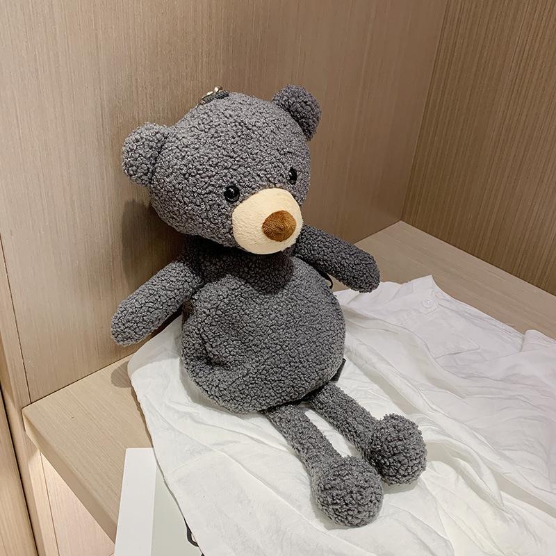 

Плюшевая сумка-мишка, новая женская сумка, мультяшная милая сумка через плечо, сумка-мессенджер, сумка для родителей и детей. серый