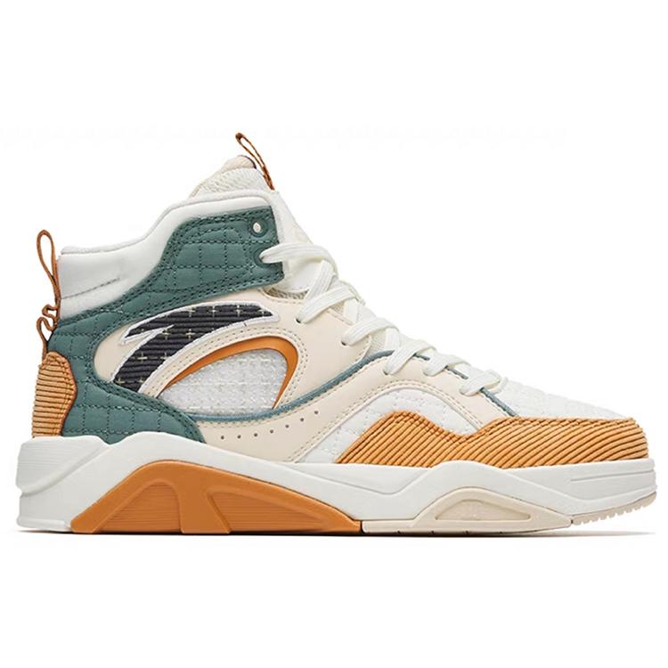 New Anta Flame 3.0 Anti Slip Wear Resistant High Top Skateboard Shoes Women's White Orange Green 122248088-5