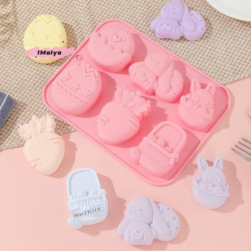 M-Easter Bunny Egg Shaped Silicone Mold DIY Cake Cookies Mold Chocolate Candy Baking Tool For Easter Birthday Party Decoration