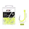 50pcs/box Anti-rust Barbed Fishing Hooks With Barb Fluorescence Hook  Sea Fishing Tackle