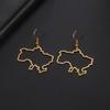 Pendientes Colgantes Mapa de Ucrania Color Oro Acero Inoxidable Bandera Pendientes Colgantes Ucranianos para Mujer Regalo de Joyería