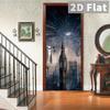 76Style 77/90cm Self-Adhesive Door Stickers Removable Wall Sticker Scenery Wallpaper Stone Stair Murals for Doors Modern Home Decor