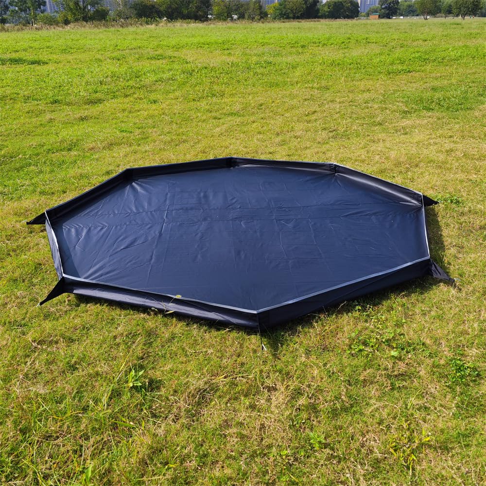 Octagonal Ground Sheet for 2-3 Person One-Pole Tents, Lightweight, Waterproof, PU4000mm, 3D Design, Includes Storage Bag