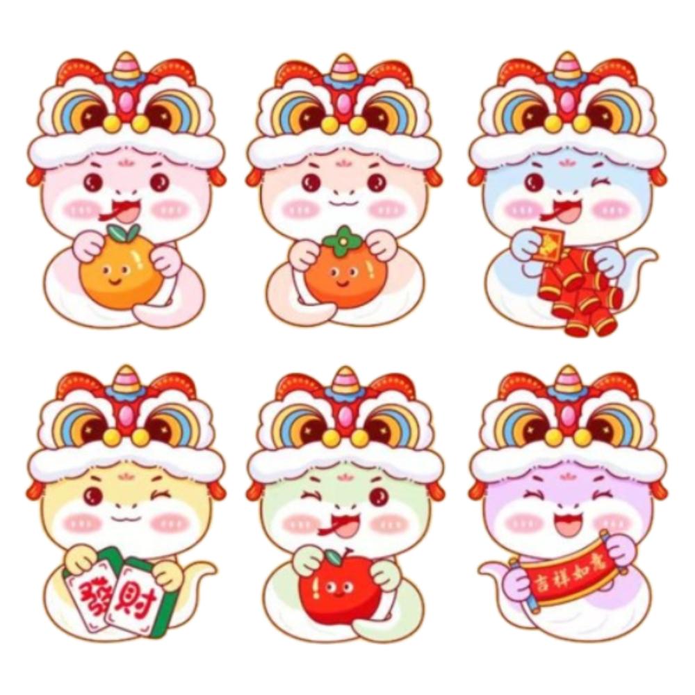 

6pcs Blessing 2025 Snake Year Red Envelopes Cartoon Money Packet Bonus 6pcs