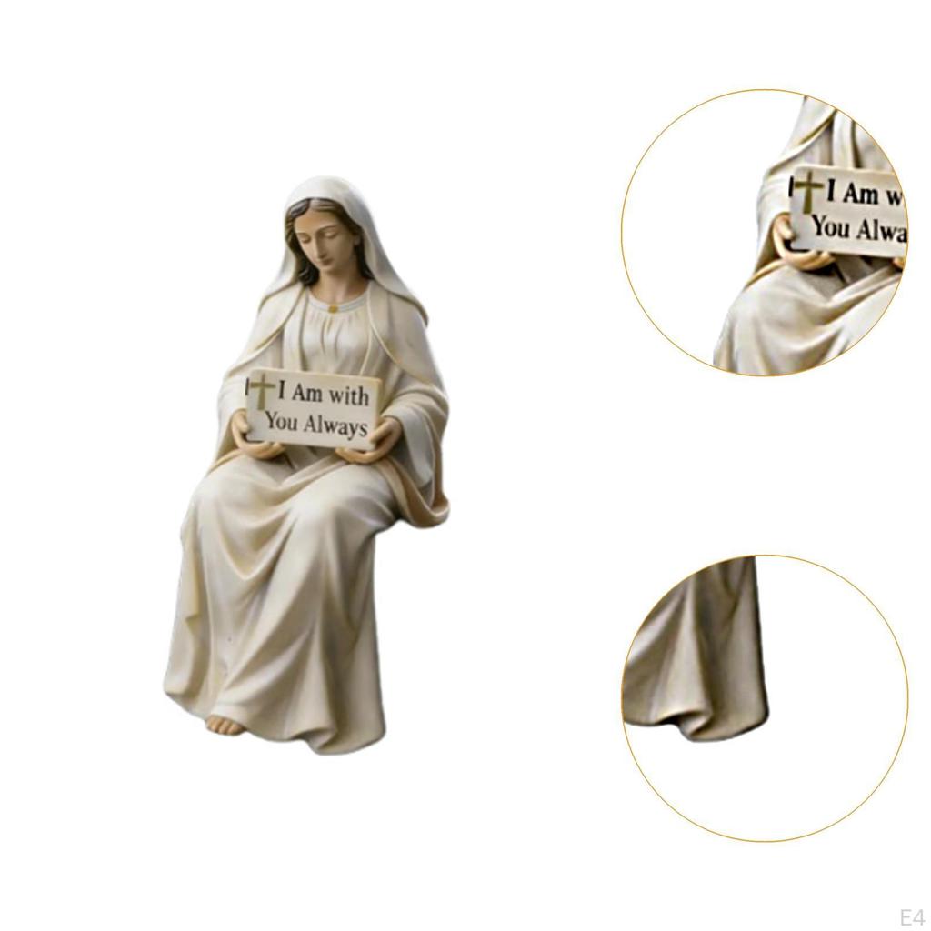 Jesus Statue Figurine Handmade Resin Sculpture with " You Always" Sign for Car Dashboard
