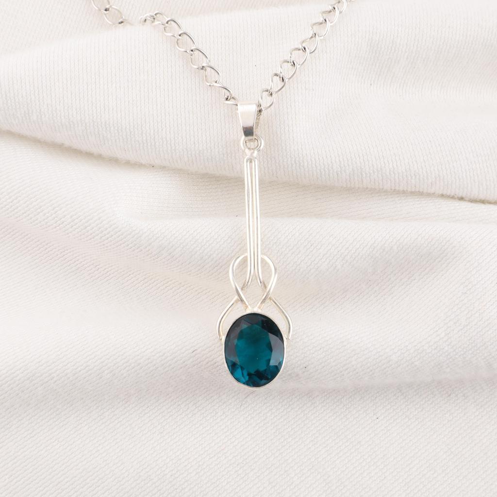 Apatite Handmade Silver Jewelry, 925 Sterling Silver Pendant, Handmade Beautiful Gemstone Jewelry, Apatite Pendant For Her