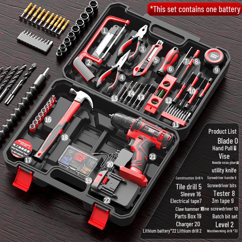 Multifunctional Electric Drill & Household Repair Tool Set for Carpentry and Electrician Tasks