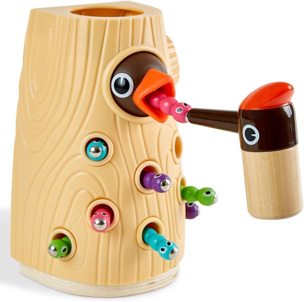 Children's Magnetic Toy Learning Game for Toddlers from 2 Years, Worm Catching Game,  Educational Toy, Gift for Girls & Boys Aged 2-4 Years