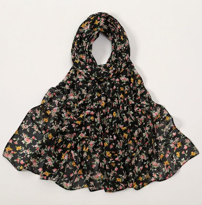 Korean Style Luxury Women Spring And Summer Metallic Daisy Flower Long Scarves Pashmina Female Shawl Hijab