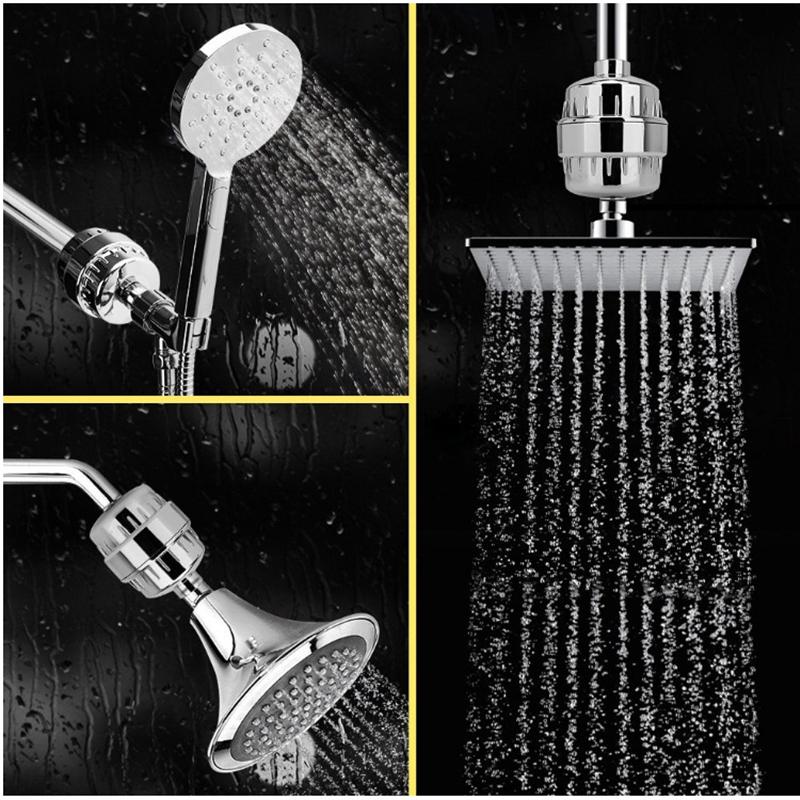 15 Stage Shower Filter - Shower Head Filter Activated Carbon Water Purifier Chlorine Removal Reduce Dry Itchy Skin