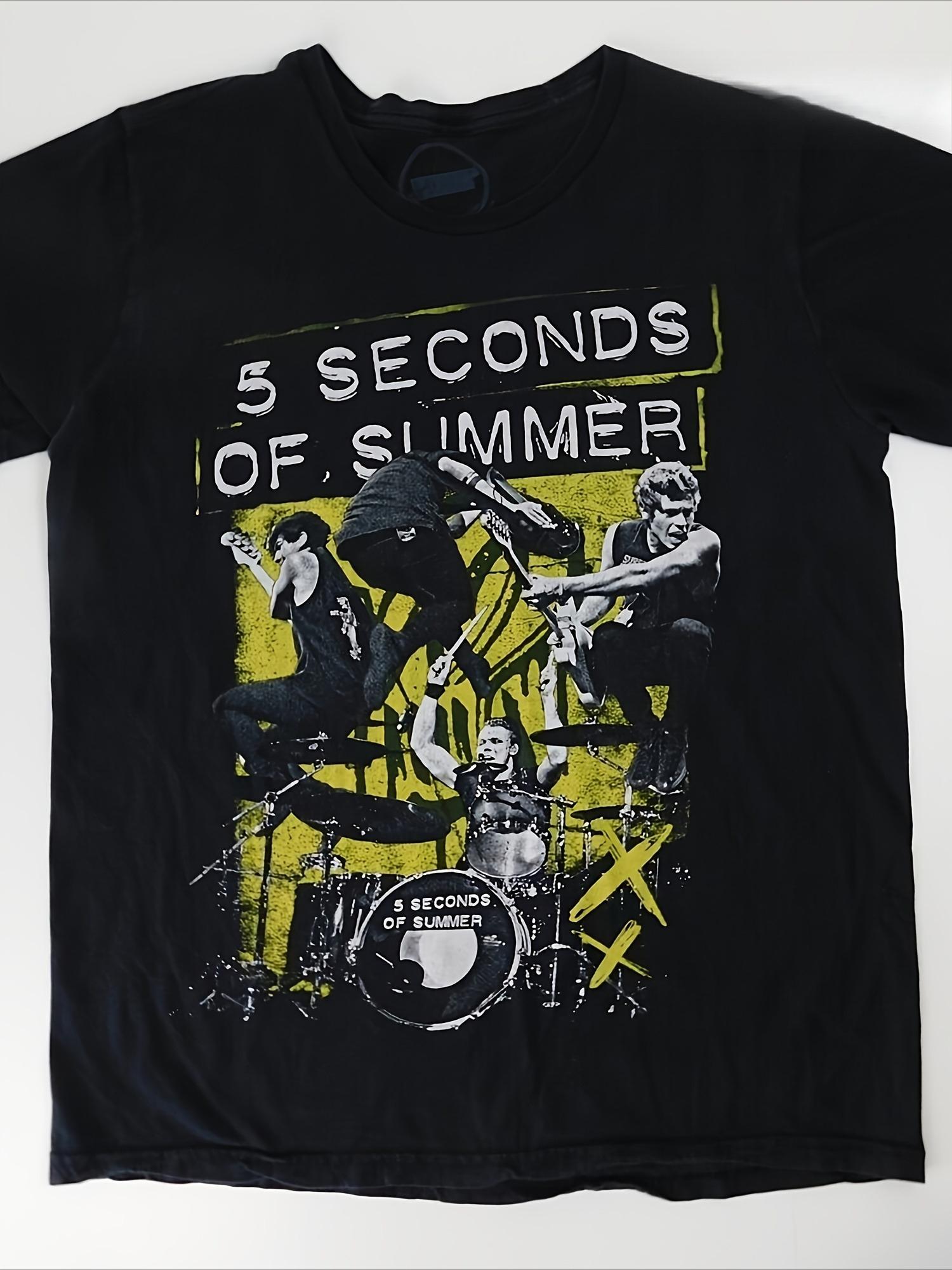 

Printed T-shirt Black 5-second Summer Band Printed Text Music Concert Tour Fan Gift Men s and Women s Casual T-shirt - Men s ... 5XL різнокольоровий