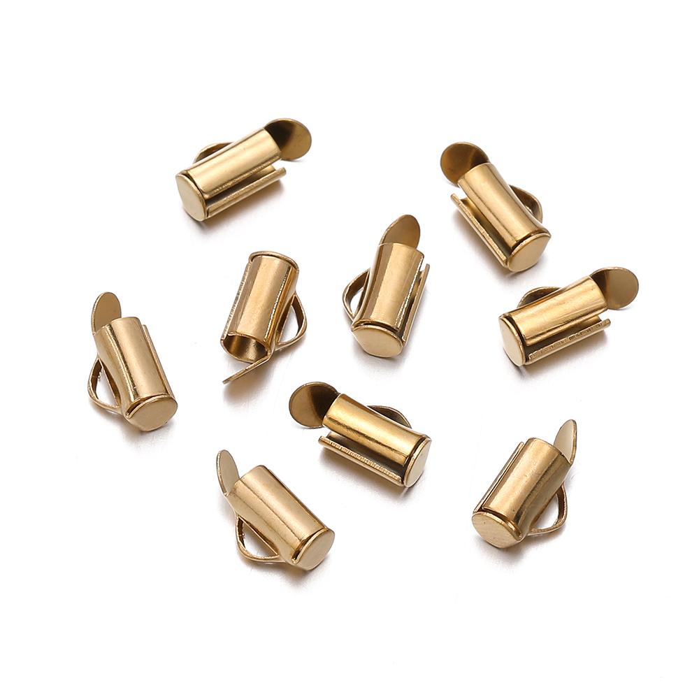 10pcs/lot Fastener Tube Crimp End Caps Slider Clasp Bracelet Buckles for DIY Connectors Loom Jewelry Making Findings Accessories