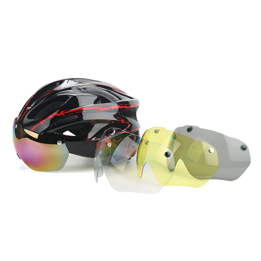 Detachable Magnetic Bike Helmet Goggles Removable Sun Visors Shield Cycling Helmet Lens Sunglasses Bike Helmet Accessory