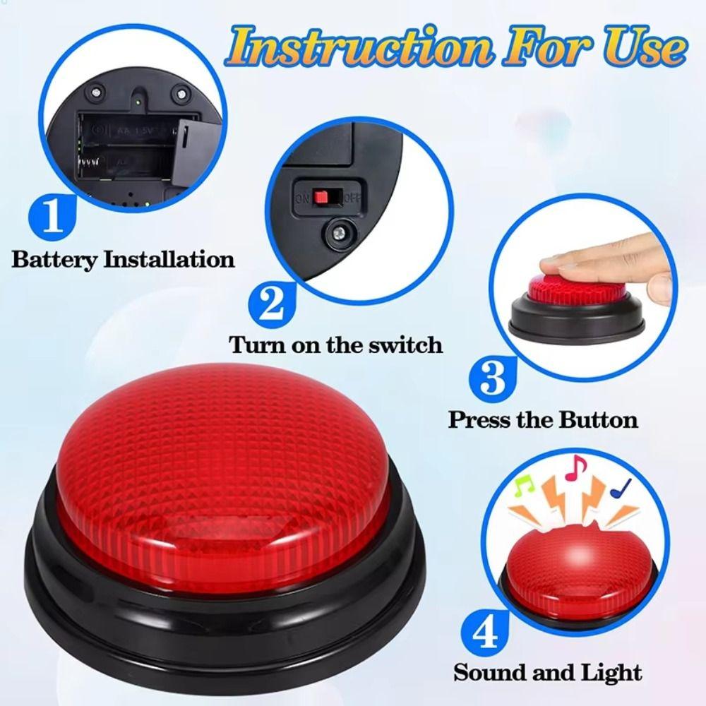 Answering Game Buzzer Lights & Sounds Buzz Buttons Home Family Answer Buzzers Kids or Adults
