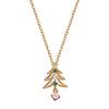 Retro Green K-Gold Christmas Tree Pendant Necklace for Women - Hollow Clavicle Chain, Small Niche Ins Style Festival Gift.