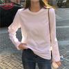 Langsha Women's Heavyweight Pure Cotton Long Sleeve T-Shirt