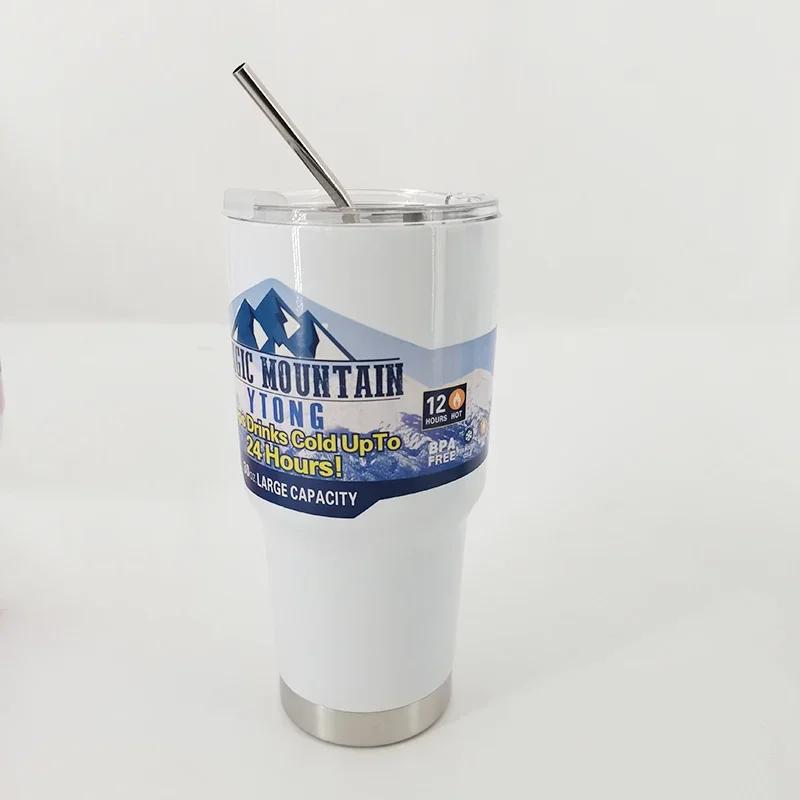 30oz 900ml Stainless Steel Water Bottle with Straw ThermosTumbler Keep Drink Cold Hot Vacuum Flasks Mugs Coffee Cups Car Bottle