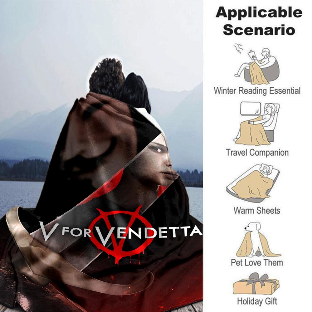 V Vendetta Revolution Flannel Blanket Super Soft Warm Cozy Blanket For Sofa Bed Office Travel Allseason Home Decor Gift