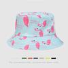 Fashionable Flamingo Print Reversible Fisherman Hat Women Sun Hat Sunscreen Bucket Hat