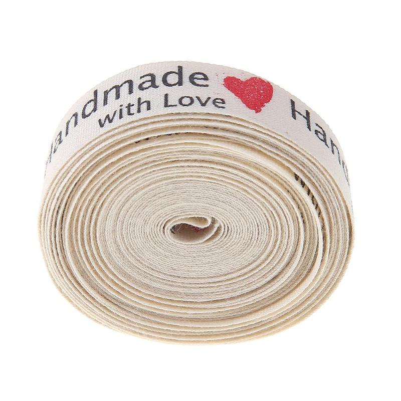 5 Yard Love Pattern Ribbon Clothing Label Tags Craft DIY Bowknot Accessory