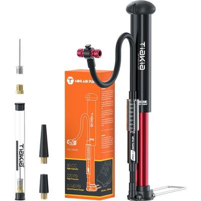 Tiakia Bicycle Air Pump Floor Pump Compatible with Valves Portable Pump Compact with Pressure Gauge Road Bike Cross Bike Air Pump Small Durable