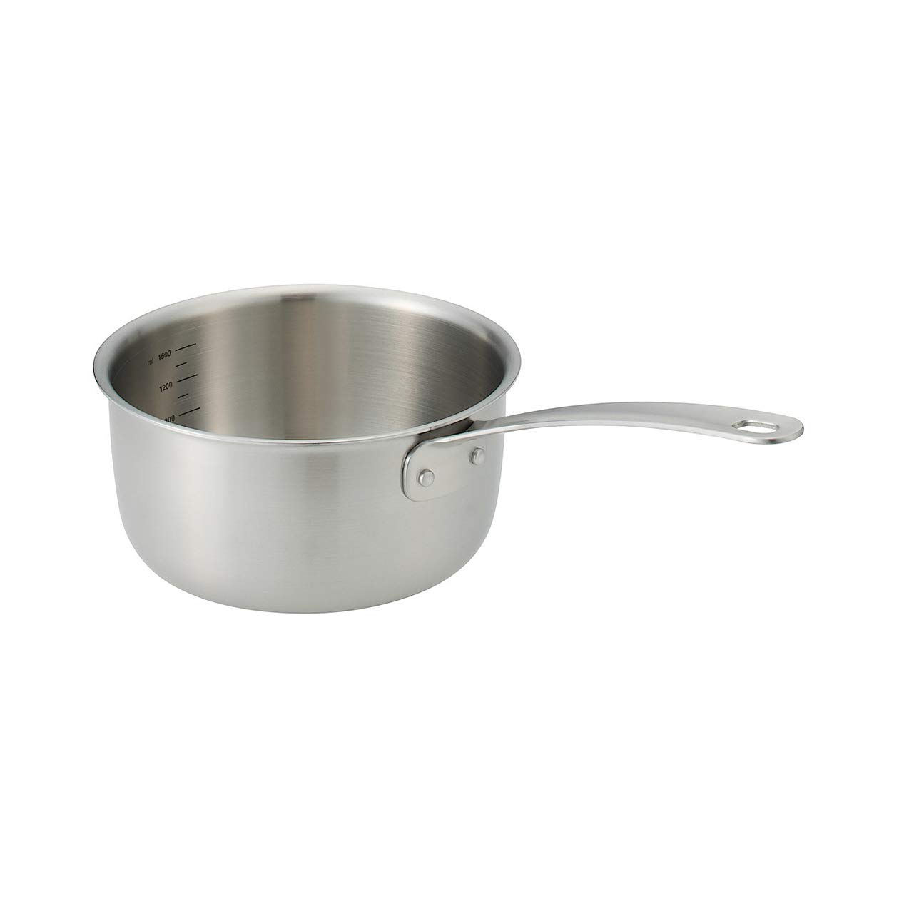 

MUJI Stainless Steel Aluminum 38cm W x 14cm Silver Triple-Layer Saucepan, Approx. 2.0L, Approx. H, 82219937,
