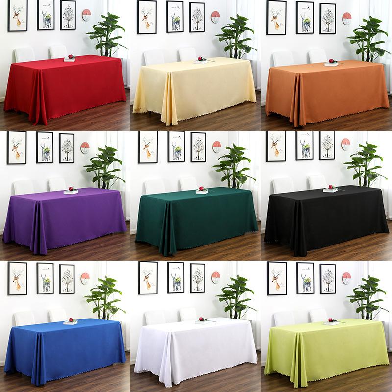 White Rectangle Polyester Tablecloth, Table Cloth Overlay for Birthday, Wedding, Banquet, Party Decoration, Dining Table Cover