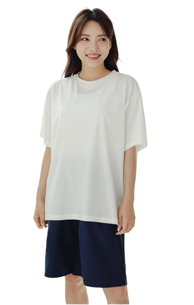 

раздельный танк шорты УФ [growncharm] Женский купальник, закрывающий тело танкини, футболка, топ, шорты, [защита UPF50+] [набор из 4 предметов] [SWSB01] (ЛЛ, белый