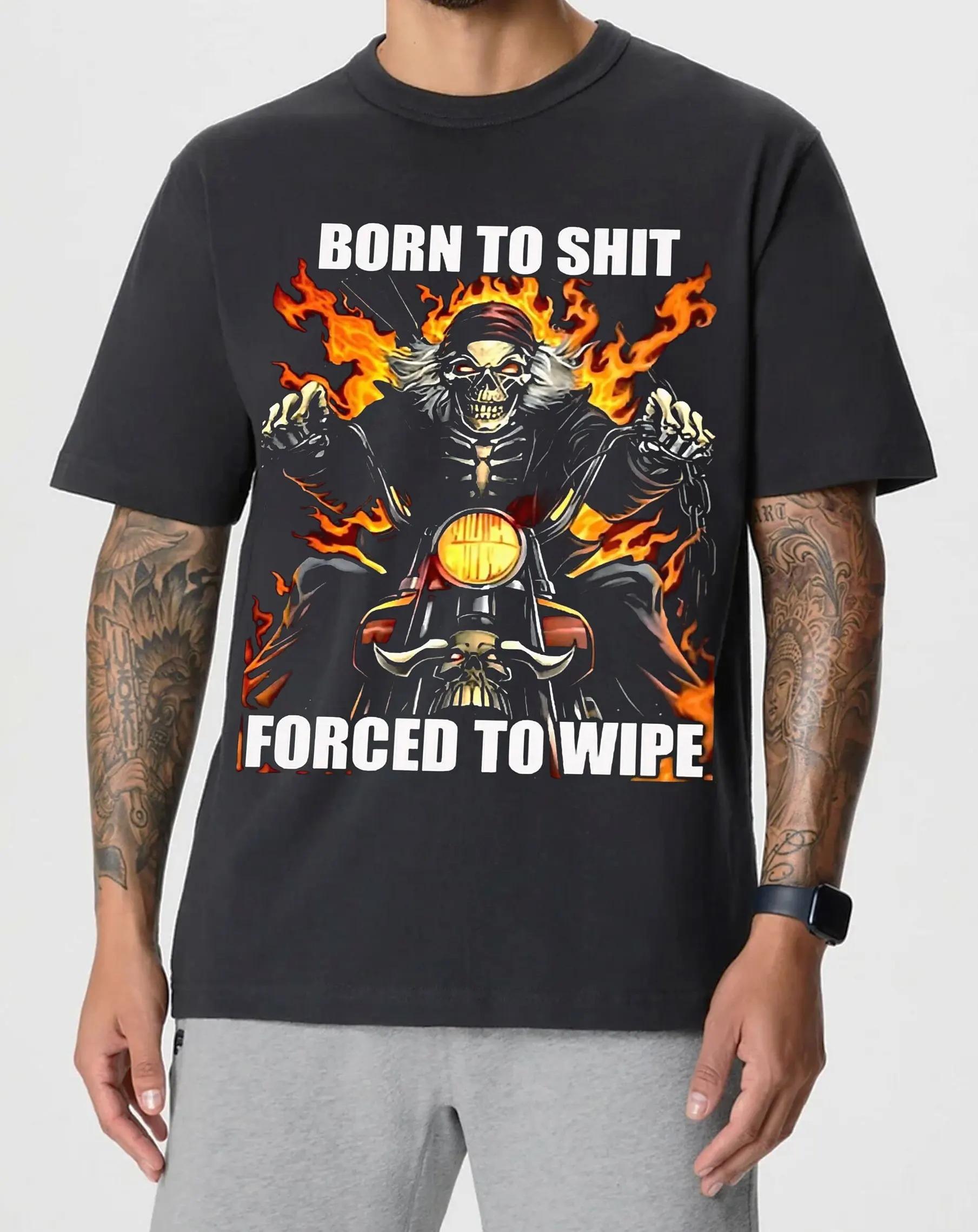 Рок Панк Топы Рожден Чтобы Срать Вынужден Вытираться Рубашка Мем Рубашка Мем Футболка Мем Футболка Мем Футболка Ироничные Мемы Стыдные Рубашки Унисекс S