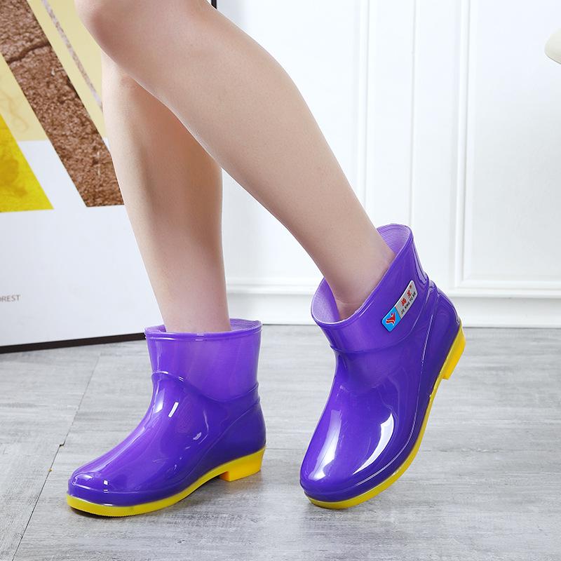 Damen Rutschfeste Verschleißfeste Niedrig Geschnittene Regenstiefel: Strapazierfähige Arbeitsgummischuhe für Küche, Autowäsche und nasse Umgebungen