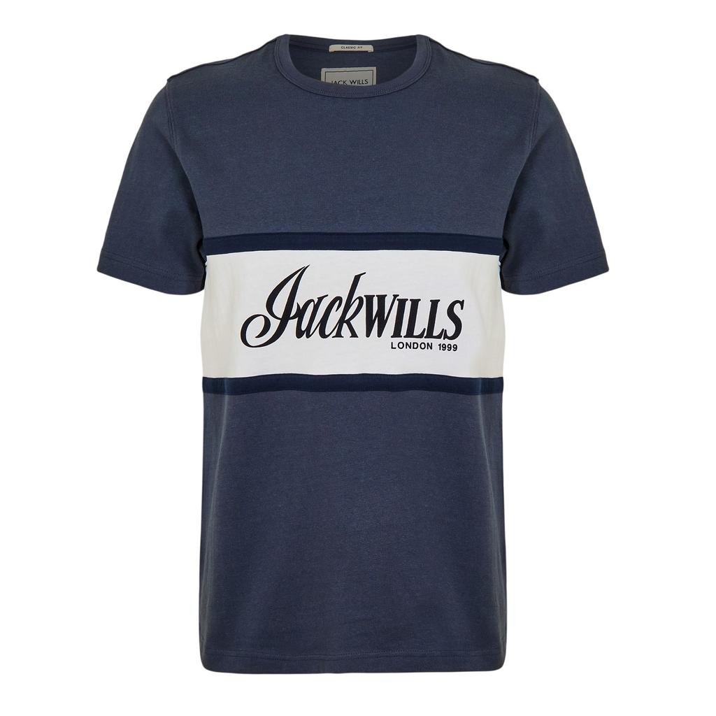 Jack Wills Mens Big Logo Crew Neck T-Shirt