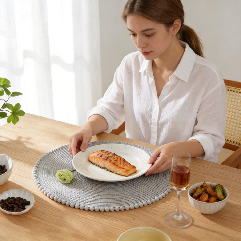 Round Pp Woven Table Placemat With Style For Home Dining Decor