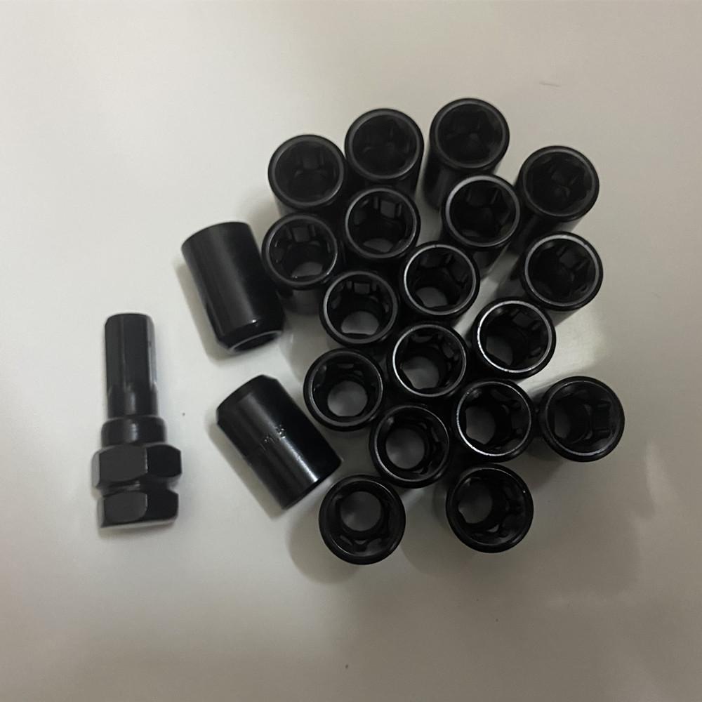 21pcs  3cm Car Wheel Lug nuts m12x1.25,  m12x1.5 (20 pcs Lug Nuts + 1 Tuner Tool)  Black Lug Nuts m12x1.5 Forged Steel